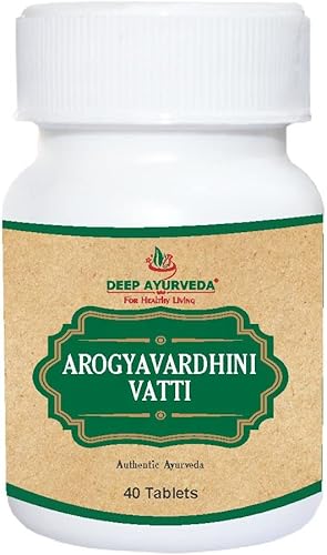 DEEP AYURVEDA Arogyavardhini Vati Reduce la obesidad, digestivo, beneficioso en la ampliación del hígado y el bazo Paquete de 40 tabletas
