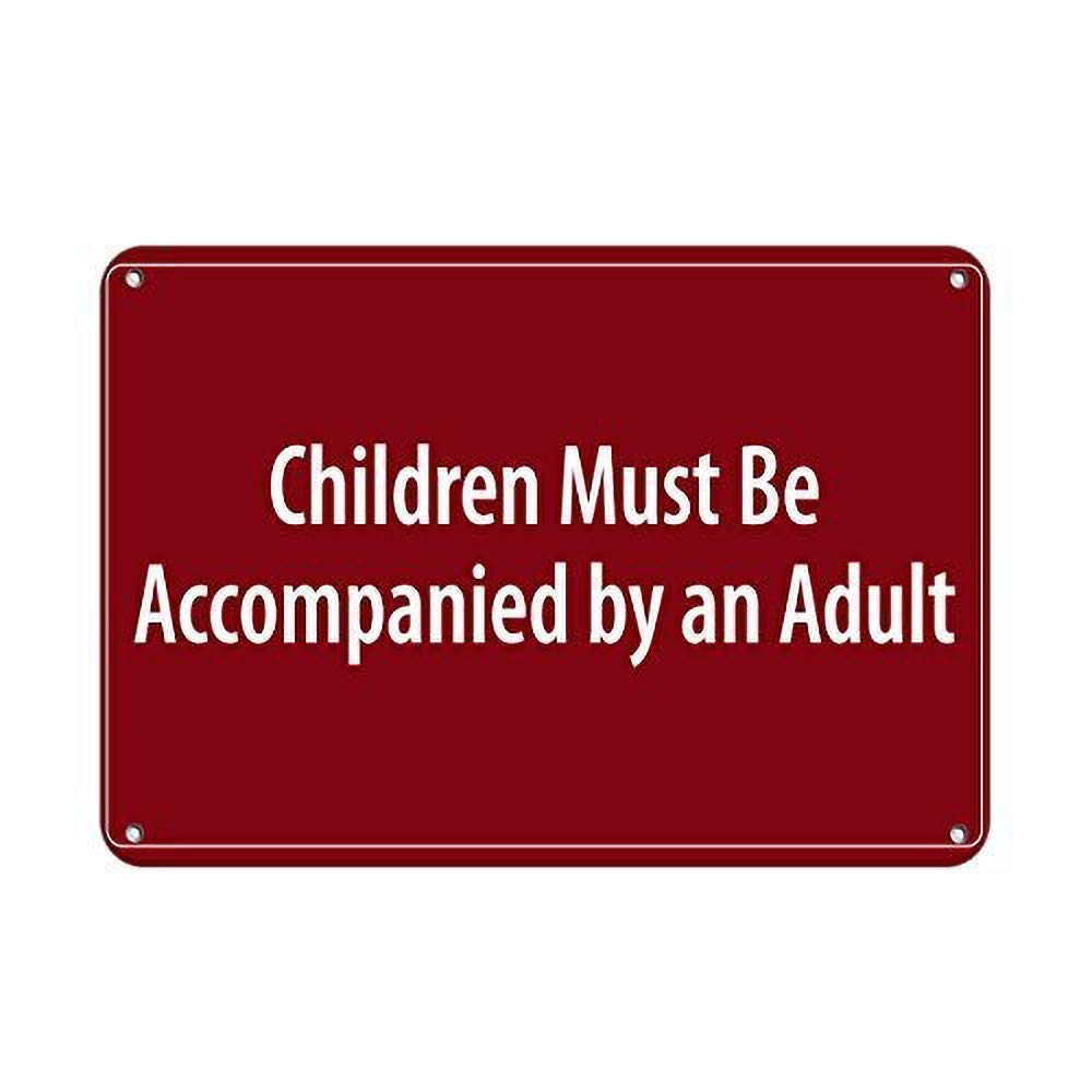 Biopracess Children Must Be Accompanied By An Adult Pool Vintage Metal Sign 8x12 inches