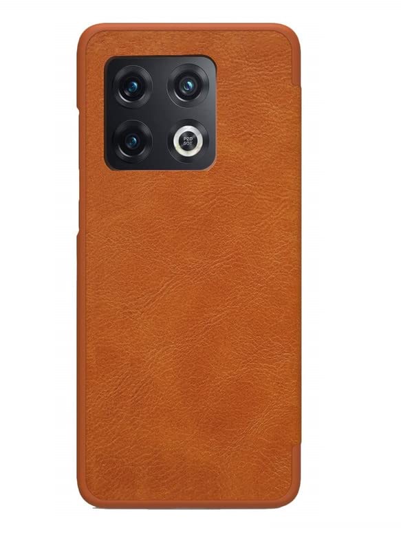 Image of WHITBULL PU Leather Magnetic Premium Flip Cover with 2 Card Slot Compatible with One Plus 11R 5G / One Plus Ace 2 5G - Brown