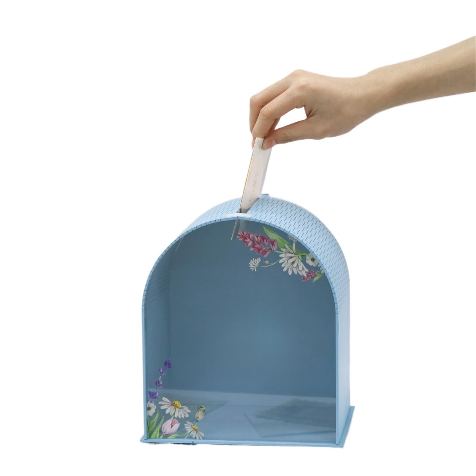 KHASCBNF Wedding Card Box Wordless DIY Blue Arch Card Box, Money, Envelope, Commemorative, For Wedding Party Decoration