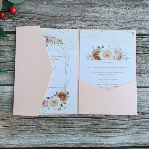 MillaSaw Umschläge für Einladungen, Rosa, für Hochzeit, Brautdusche und Geburtstag, 25 Stück (zartes Rosa)