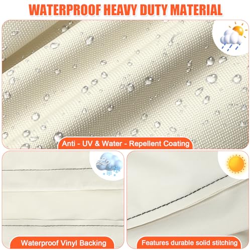 Image of 7112 Grill Cover for Weber Q2000 /Q300 /Q3000 /Q3200 Series Gas Grills | 600D Heavy Duty Waterproof BBQ Grill Cover for Weber Q2000,Q2200,Q2400,Q2000N+,Q300,Q320,Q3000,Q3200 Gas Grills,Beige