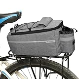 Hosoncovy Fahrrad-Gepäckträgertasche, multifunktionaler Fahrradträger, abnehmbarer Rücksitz, Gepäcktasche, Schultergurt, Aufbewahrungstasche (grau)