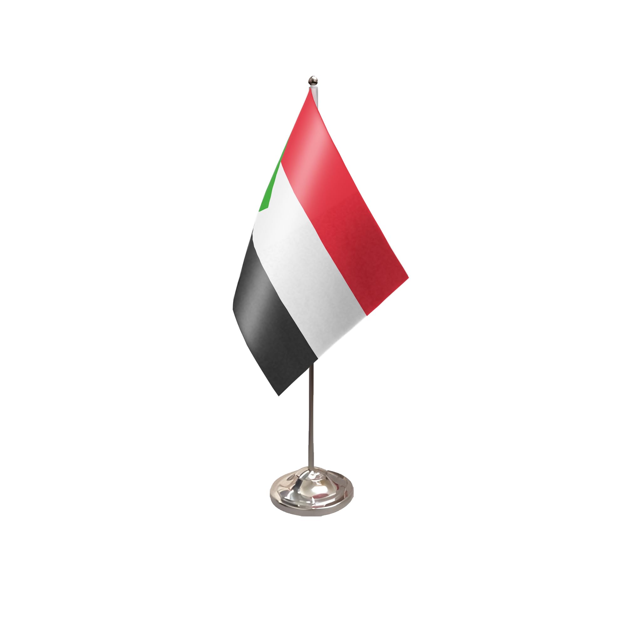 Flagtex Sudan Satin Table Flag With Chrome Pole & Base