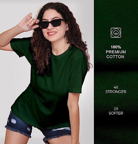 Image of Sleepynuts Women Boyfriend Plain Round Neck Half Sleeve T-Shirt