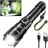 Goreit Flashlights High Lumens Rechargeable, 20000 Lumen XHP70.2 LED Flashlight USB Super Bright Fla