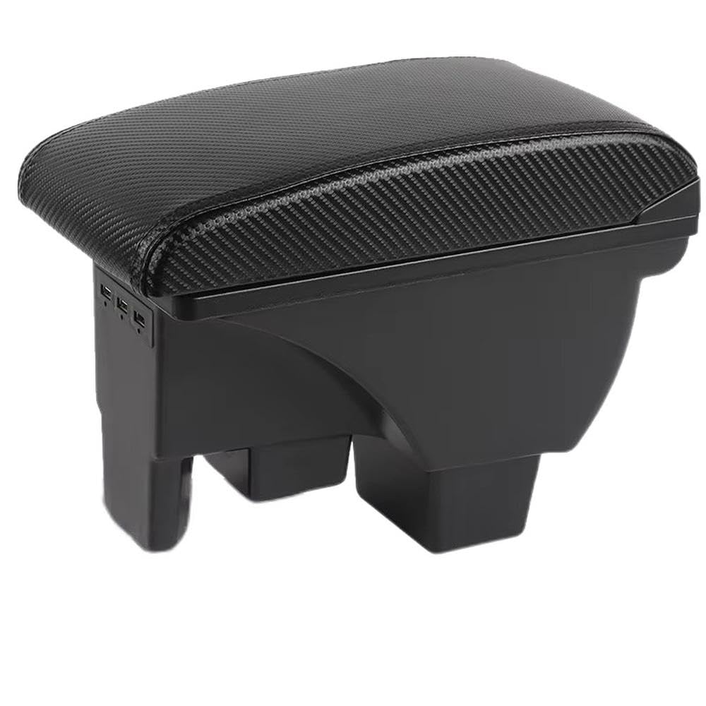 FSOZDBBPL For Polo 2019-2024 Car Armrest Box Storage Box Retrofit Parts Interior Parts(C2 Black Black line)