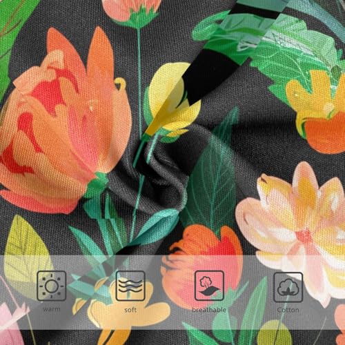 Floral Colorful Flower Leaves Black Girls Underwear Toddler 2t Cotton Panties Little Girl Fancy Undies Kids Briefs3