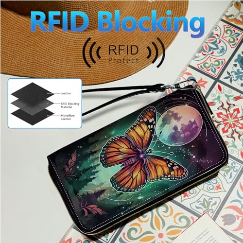 Image of Womens Wallet PU Leather Wristlet Wallets for Women, Large Capacity Lady Fashion Wallet Card Holder Zipper Wallet