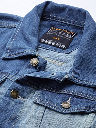 Image of The Indian Garage co MenSlim Fit Solid Denim Trucker Jacket