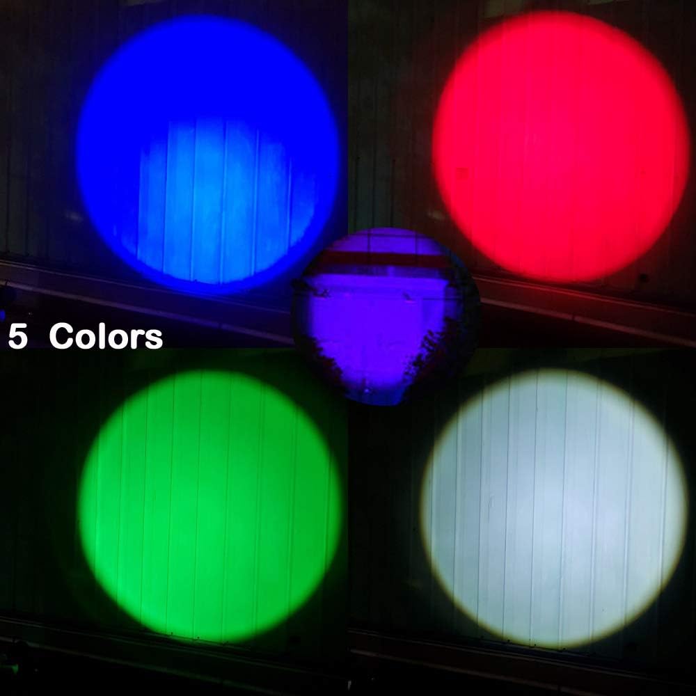 Multicolored 3-Mode Flashlight: Red, Green, Blue, UV & White LED Lights (Pack of 5)