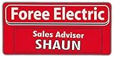 Lancy's Artwork Bumper Stickers: FOREE Electric ID Badge, Shaun of The Dead, Zombie Hunter - Sticker Graphic - Auto, Wall, Laptop, Cell, Truck Sticker for Windows, Cars, Trucks, Tool Boxes, laptops