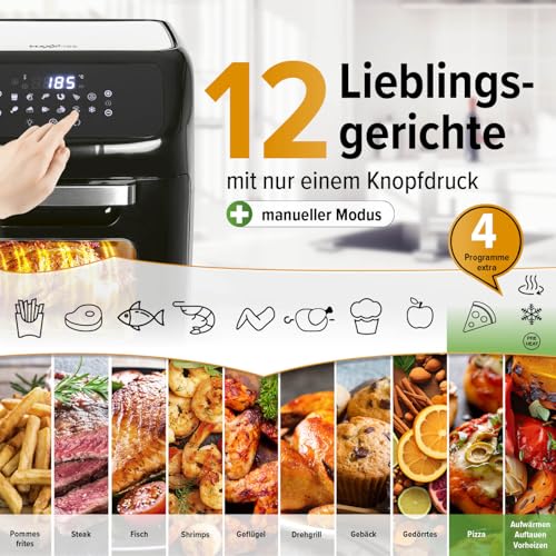 Heißluftfritteuse Maxxmee 12 Liter Digital Fettarmer Heißluftofen