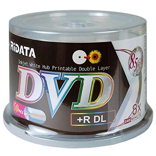 image for 50 Pack Ridata DVD+R DL Dual Layer 8X 8.5GB DVD Plus R Double Layer Wh