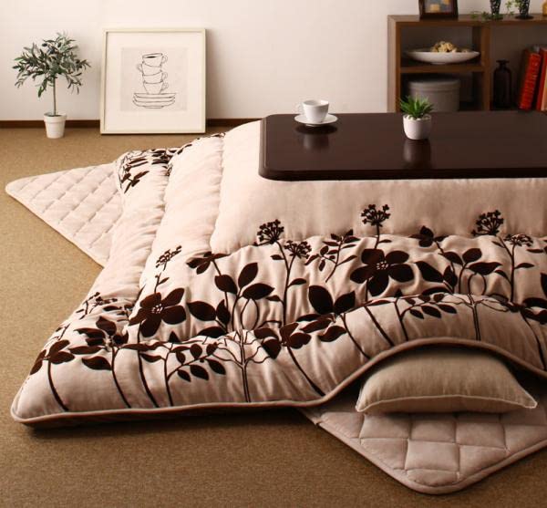 Amazon | floraly フローラリー スウェード調 フラワーモチーフ こたつ