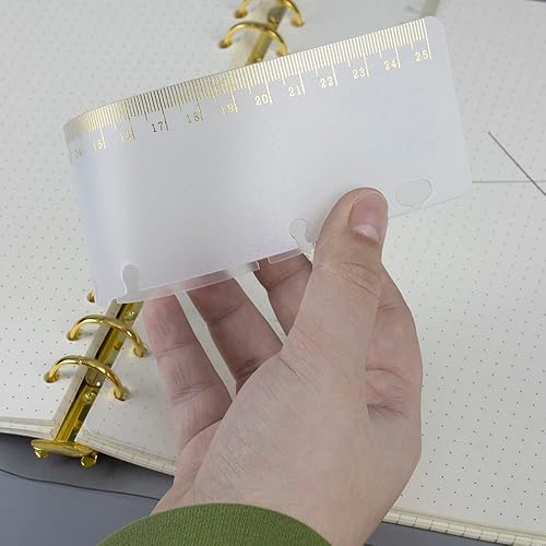 Miniatura 3 de 10 separadores de carpetas B5, regla dorada, 9 agujeros, regla de polipropileno para hojas sueltas, 9 anillos, cuadernos, accesorios, planificador,