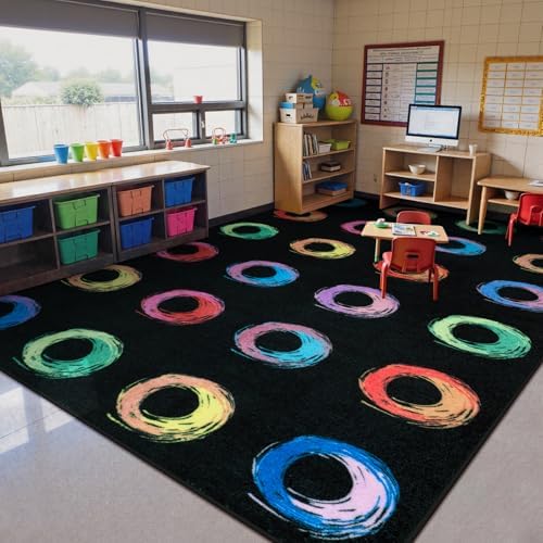 Amazon.com: STARUIA Classroom Rug with Colorful Circle, 7.5x13 Large ...