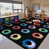STARUIA Classroom Rug 7.5×13 Colorful Circle