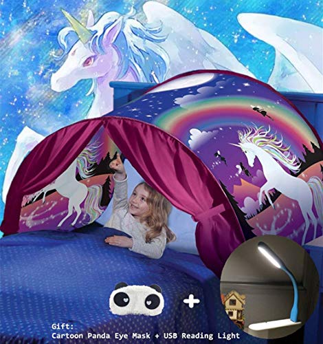 Bettzelt,Bed Tents,Traumzelt,Dream Tent,Children's Tents,Kid's Fantasy,Drinnen Kinder,Einhorn Tents,Jungen und Mädchen Weihnachten Geburtstagsgeschenk (Rosa)