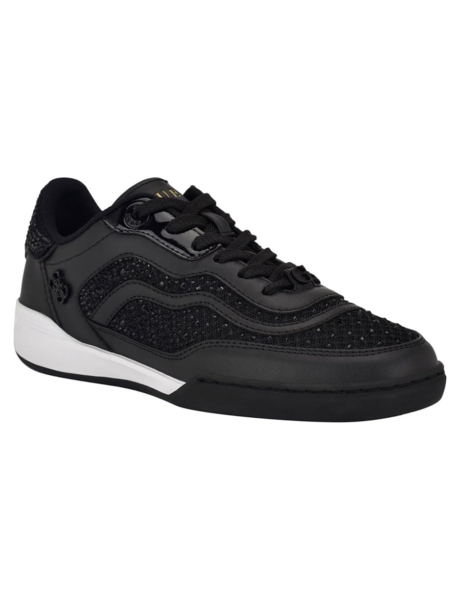 Guess Women's Pritie Sneaker, Black Rhinestone 001, 4 UK