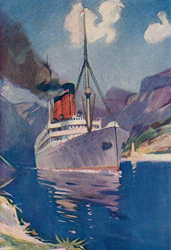 Posterazzi DPI12576623 A Cruise Liner Passing Through The Panama Canal from The Book of Ships, published c1920 Hilary Jane Morgan Poster Print, 11 x 17, Multicolor