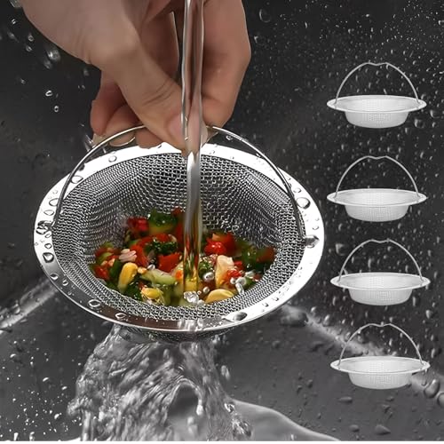 Colador para fregadero de cocina 4 unidades acero inoxidable