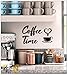 4eN Coffee Time Modern Wall Art & Sign Set - Wooden MDF, 4 Pieces for Kitchen & Cafe