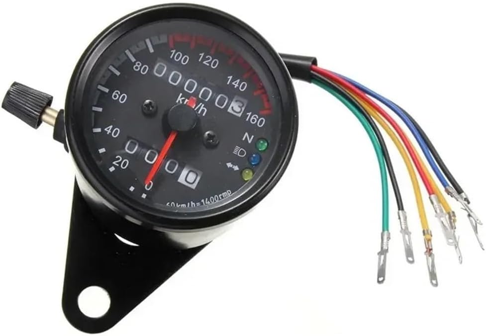 Motorcycle Odometer Gauge Universal Motorcycle Tachometer Odometer 12V Motorcycle Dual Speed Meter with Indicator Tachometer Motorcycle
