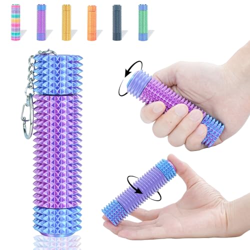 Fidget Roller Adults Teens Sensory Little Stim Gadget for Anxiety Relief Mild Ouchie,Desk Focus Tool Portable Hand Spinner Gifts Idea White Elephant Stocking Christmas(Purple,Compact Fit)