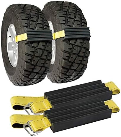 TRACGRABBER Tire Traction Device for Trucks & Large SUVs, Set of 2 -Easy to Install Anti Skid Emergency Tire Straps to Get Unstuck from Snow, Mud, & Sand -A Snow Traction Mat or Tire Chain Alternative