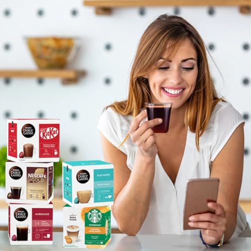 Image of Nescafe Gold Blend Dolce Gusto Coffee Pods 16 Capsules 112g Box By Cougar | Aromatic & Smooth Roast & Ground Coffee Capsules | Intensity 5 | Compatible with Dolce Gusto Machines | Rich Aroma & Balanced Taste | (Imported-USA)