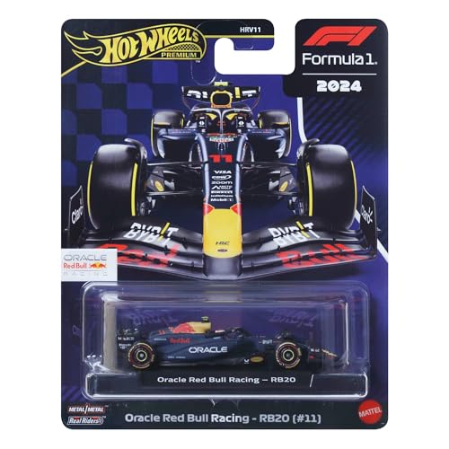 Image of Hot Wheels 1:64 Scale Premium Die-Cast Formula 1 Collectible Toy Race Team Oracle RED Bull Racing Race Car with Real Riders Tires & Metal /Metal Body & Chassis
