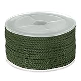 HARFINGTON Nylon Beading Thread Cord 2mm Extra-Strong Braided Nylon String for Necklace Bracelets Jewelry Making Crafting 15M/49 Feet, Dark Olive Green