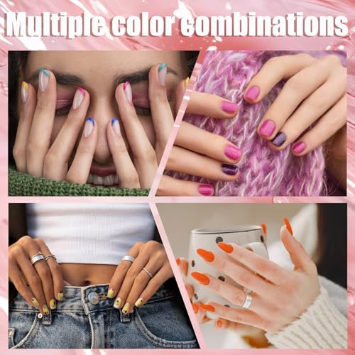 Image of 16 Colors Nail Pigment Powder Palette, Ombre Nails Set Colored Nail Powder Pigmentos para Unas, French Aura Nail Art Palette Long-lasting Manicure DIY Accessories