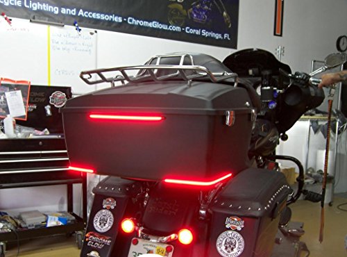 Chrome Glow 4200-45Rr Led Flexible Array Motorcycle Auxiliary Running And Brake Light Bar With Red Lens 6.25 Inches #TOP1