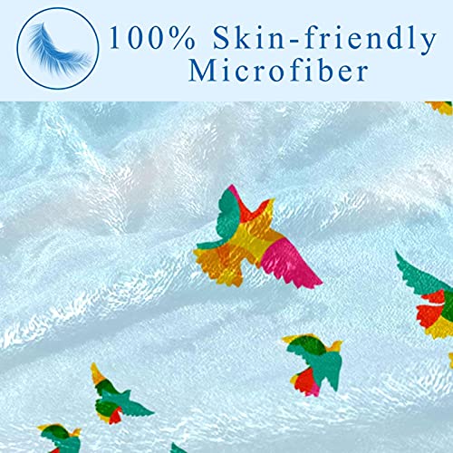 Couverture douce motifs oiseaux : jeté de lit chaud multi-usage 150x100 cm - 4