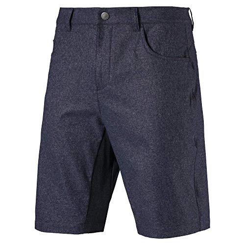 Puma Golf Men's 2019 Jackpot 5 Pocket Heather Short, Peacoat, 32