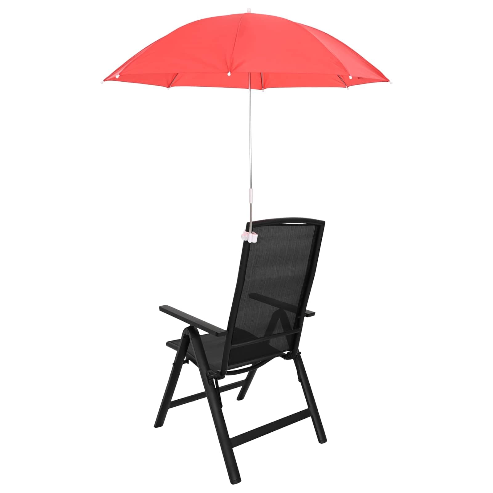Parasol przeciwsłoneczny z zaciskiem, 2 sztuki, krzesiwoczerwony, Ø 105 x 86 cm, parasol zaciskowy na stół i krzesło, poliester 170T, ochrona przed słońcem na taras, balkon, lekki parasol