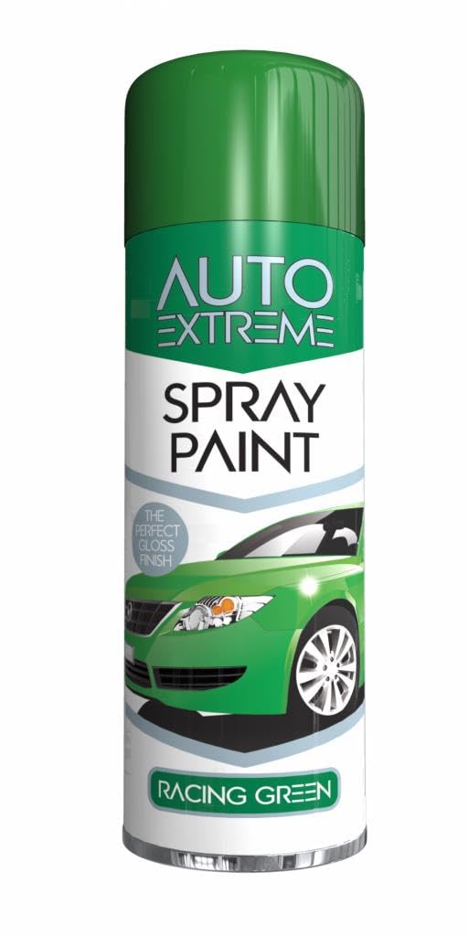 Classic Signature - 4 x Auto Extreme Racing Green Spray Paint 250ml Professional Quality, Perfect Finish for Cars, Bikes,Vans, Metal, Wood