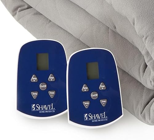 Miniatura 2 de Manta eléctrica reversible con tecnología de microfranela de afeitado ultra terciopelo, con patrón sólido, tamaño King, 90 x 108 pulgadas, color