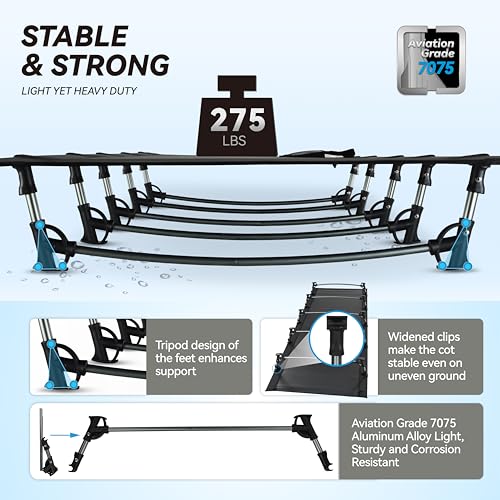 image for MARCHWAY Ultralight Folding Tent Camping Cot Bed, Portable Compact for