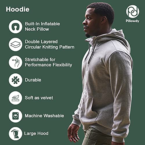 Full Zip Hoodie – Inflatable Built-in Travel Pillow – Comfortable Rest On-The-Go – Perfect for Airplane and Trips2