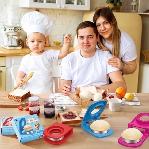 Metal Sandwich Cutter and Sealer - Round Crustless Sandwich Cutter for Peanut Butter and Jelly Sandwich Maker, PB&J Snacks Party Food Prep