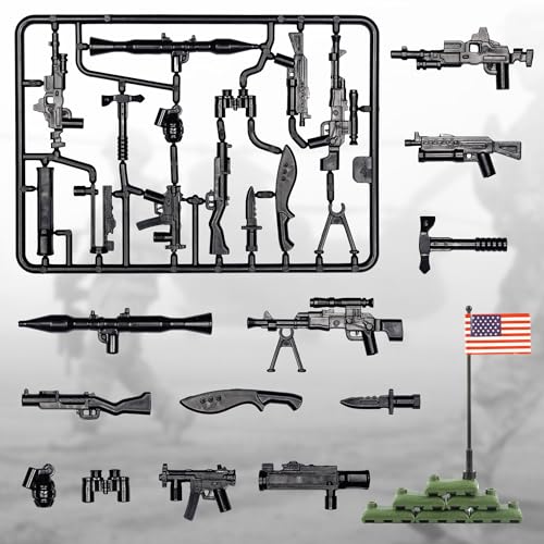 Image of 54 Pcs Military U.S. Weapons Pack - U.S.-Vietnam War Toy Set - Compatible with Major Brands, 3 Years and Up
