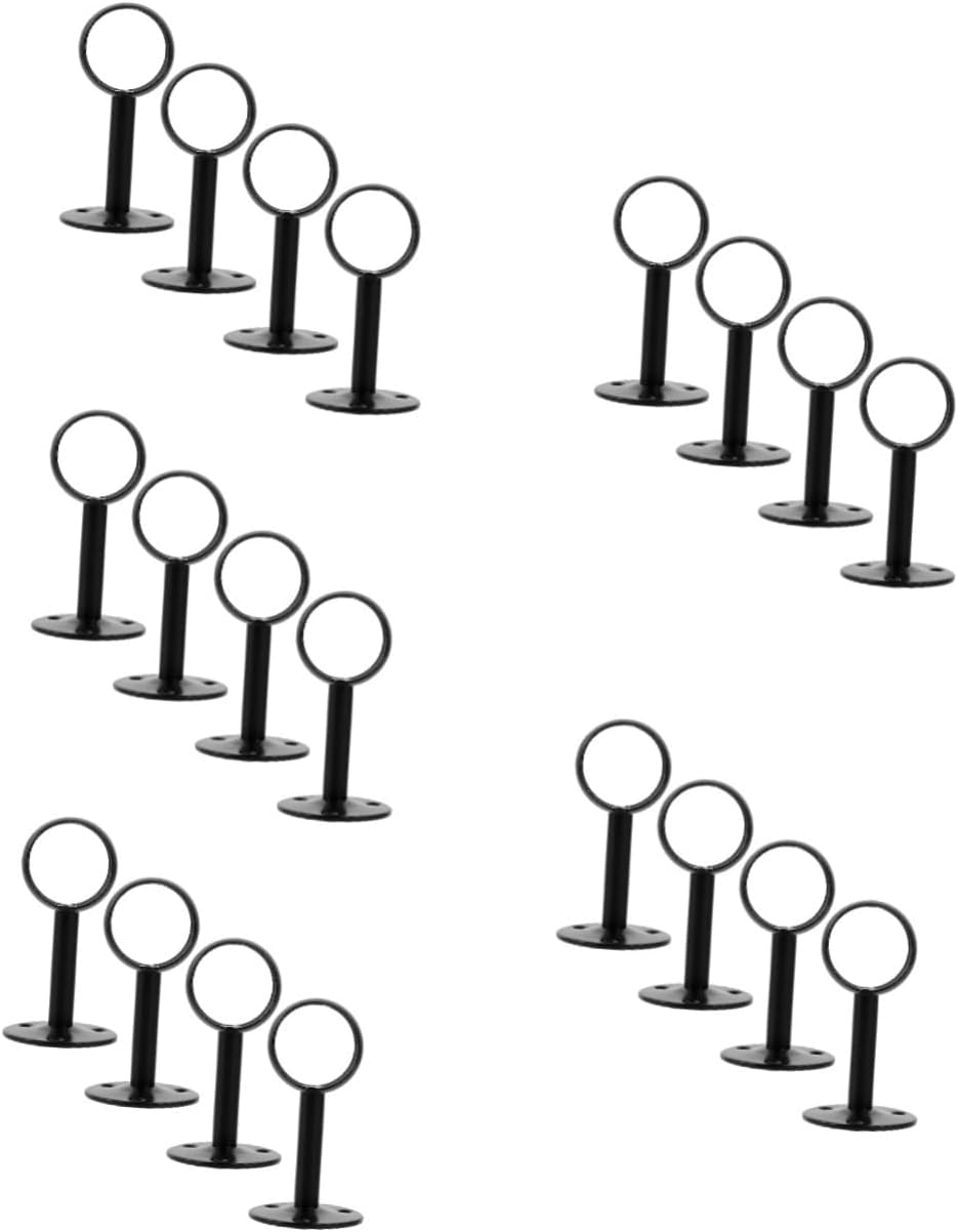 OUNONA 20pcs Stainless Steel Ceiling Curtain Rod Holder Brackets Easy Installation Drapery Poles for Ceiling Wall Support for Curtains and Drapes