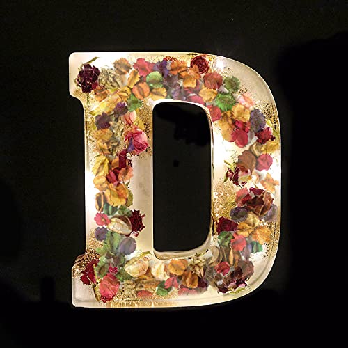 Grande Lettre Résine Moule Silicone avec Socle Lumineux, Un DIY 3D Capital Alphabet Moule Epoxy pour Fête d'anniversaire Décoration (D) - Image 4