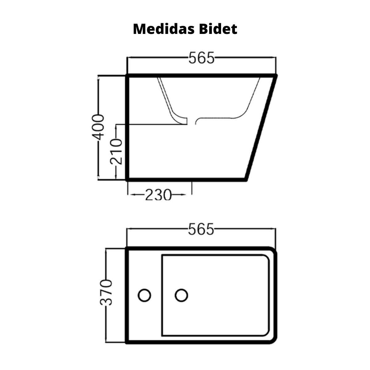 Pack Wc Inodoro Completo Cerámico Blanco Fondo Reducido Rimless y Tapa Extrafina Caída Amortiguada + Bidet a Suelo de Baño Moderno - Sin tapa y Fácil Limpieza ADRA (Pack Wc + Bidet)