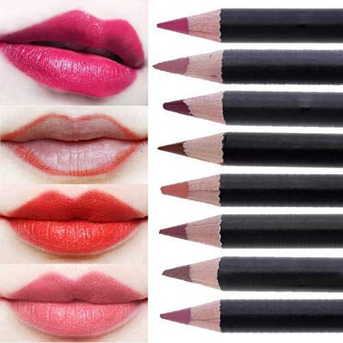 CCbeauty 8pcs Women's Professional Makeup Lip liner Pencil Set with Cover Waterproof Long Lasting Lip Pencil Colors Matte Set Product Name