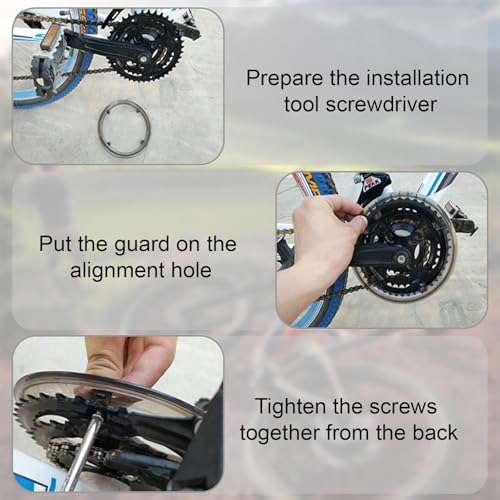 Image of Eagles 1-Pack Bike Chain Guard, Sprocket Protective Cover with 48T 4 Holes Bicycle Bike Crankset Chain Wheel Cover Protection Chain Wheel Protective Cover Black