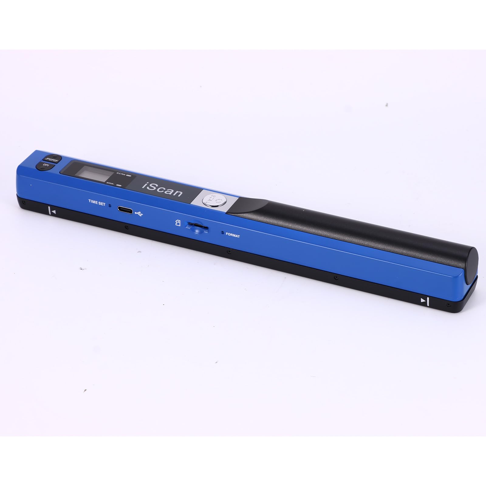 Scanner per documenti portatile, 900 DPI, scanner portatile per immagini, scanner A4 per foto a colori, scansione mobile, formato JPG/PDF, con scheda SD da 16 G (blu)